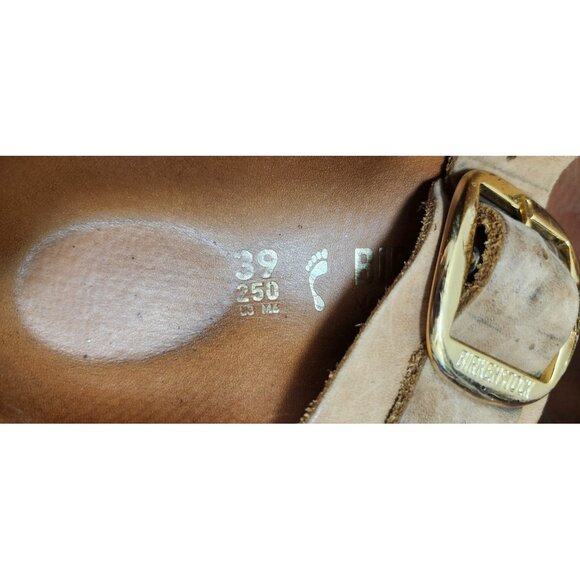 Birkenstock Arizona Big Buckle Narrow Slide Sandal Women Cognac Oiled Leather 39 - Picture 9 of 11